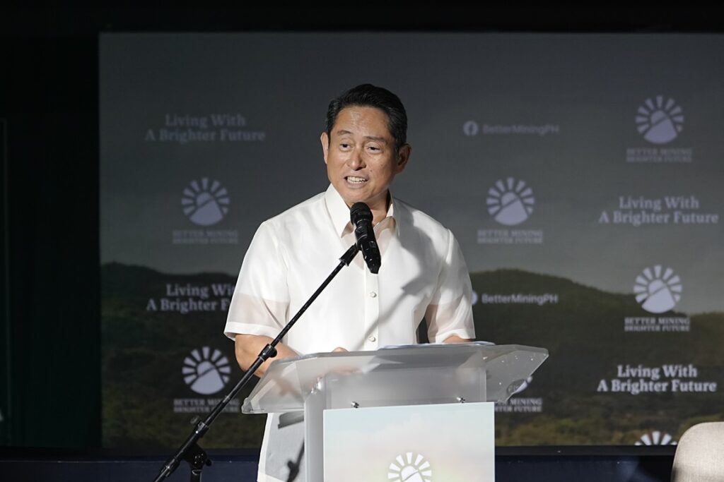 Photo Caption: 
Atty. Mike Toledo, Chairperson of the Chamber of Mines of the Philippines, gave the Welcome Remarks at the launch of the “Living with a Brighter Future” documentary. The documentary aims to raise awareness about the responsible mining practices of mining companies in the Philippines. The documentary is part of the Better Mining, Brighter Future campaign, a joint initiative of the Chamber of Mines of the Philippines; the Philippine Nickel Industry Association; the Chamber of Mines - Caraga; the Alliance of Responsible MIners and Operators - Visayas; the Eastern Rizal Miners Association; the Mindanao Association of Responsible Quarry Operators Foundation, Inc.; and the Philippine Mining & Exploration Association.

